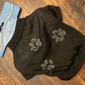 Stylish Black Paw Print Dog Tee